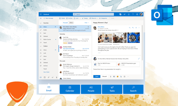 Descubra os visuais do Outlook 2021